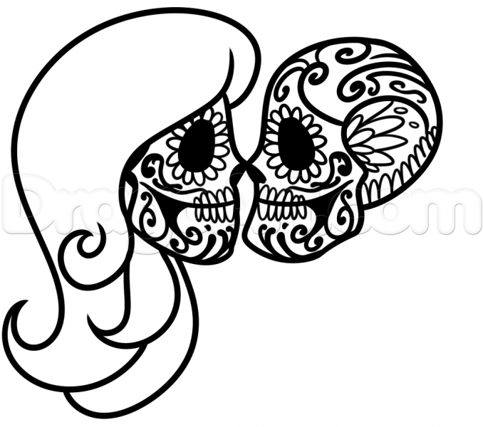 678x600 Blank Day Of The Dead Skull Kids Coloring