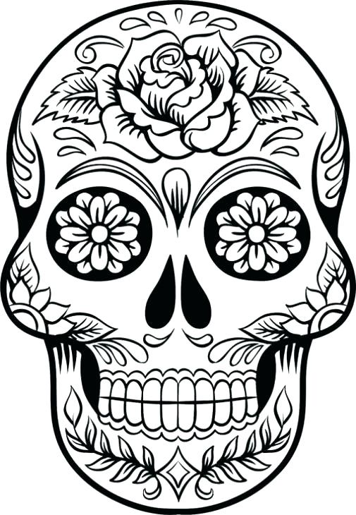 505x730 Good Flaming Skull Coloring Pages Online Drawing For Kids How