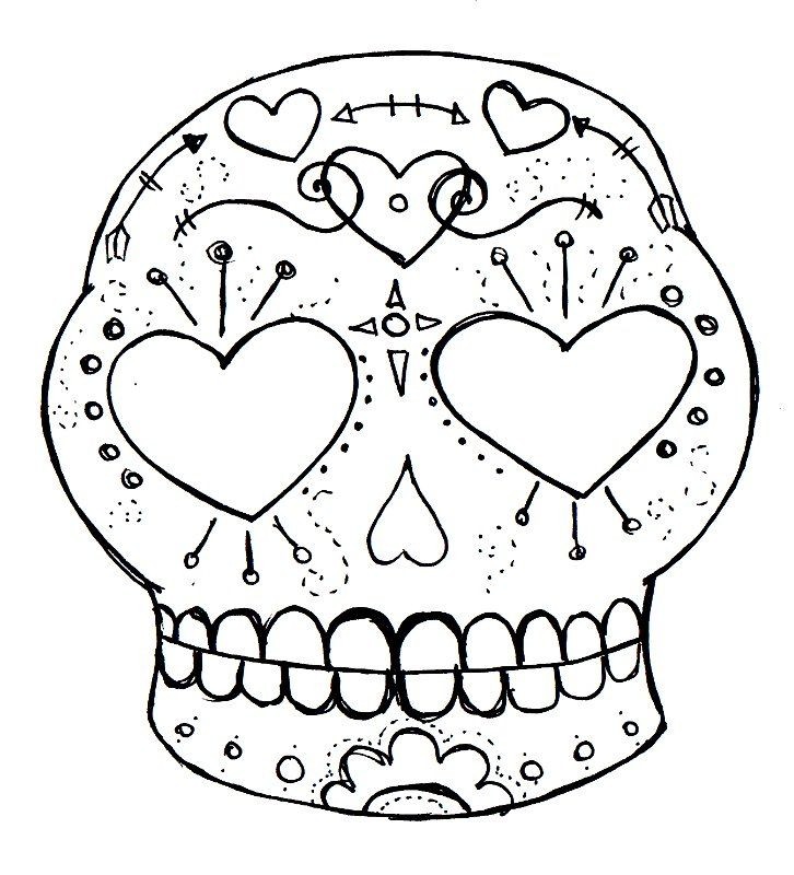 726x800 Blank Sugar Skull Template With Draw A Sugar Skull Step By Step
