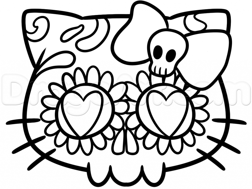 1024x767 Sugar Skull Drawing How To Draw A Sugar Skull Easy Step Step