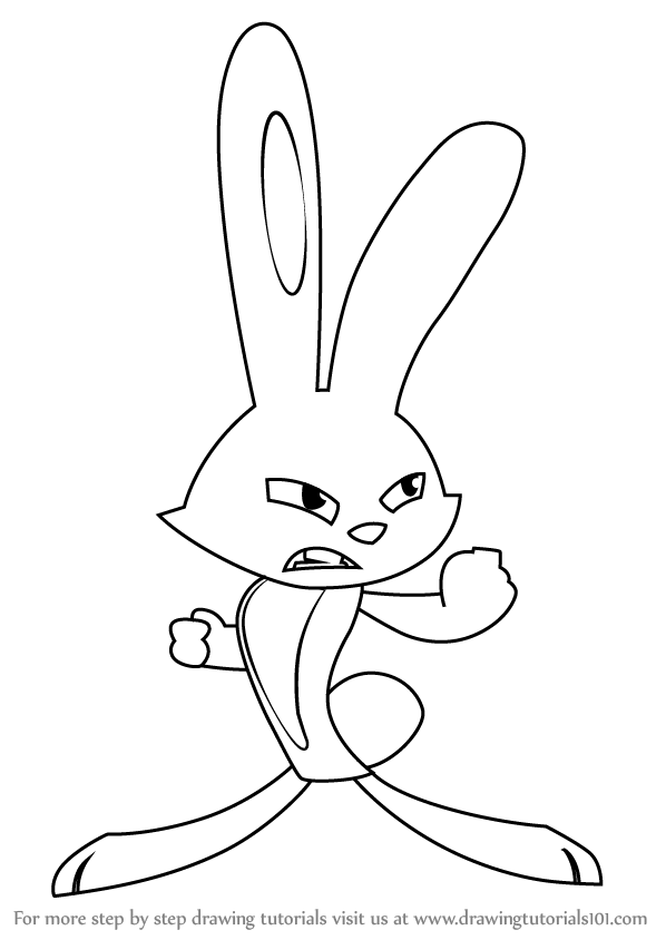 598x844 Learn How To Draw Rabbit From Skunk Fu! (Slugterra) Step By Step