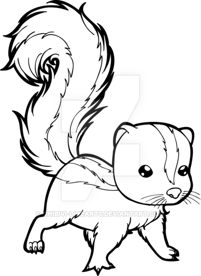 400x548 Skunk Commission By Chibivi Linearts