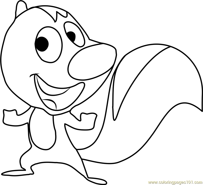 800x728 Skunk Coloring Page