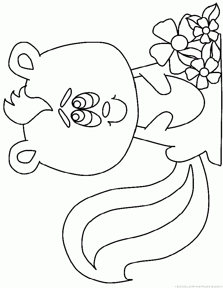 720x930 Skunk Coloring Pages