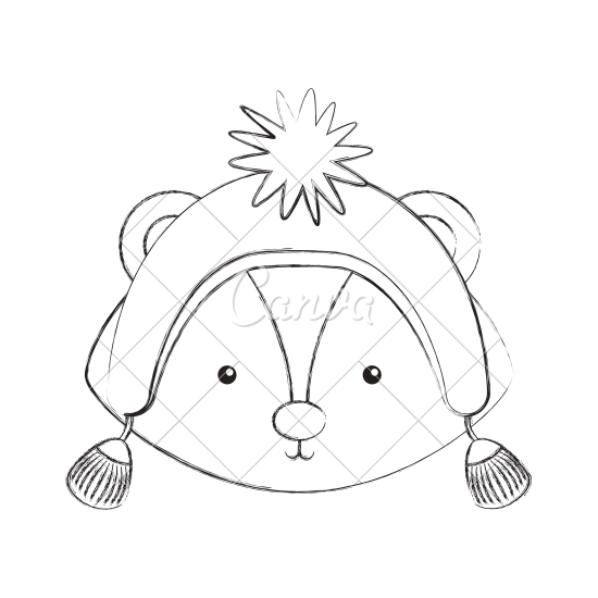 550x550 Animal Skunk Cartoon Wearing Hat