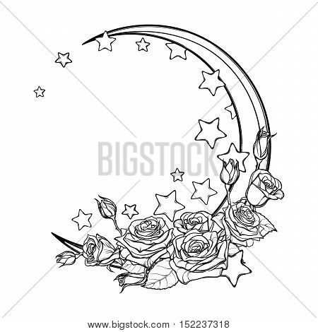 450x470 Kawaii Night Sky Composition Roses Vector Amp Photo Bigstock