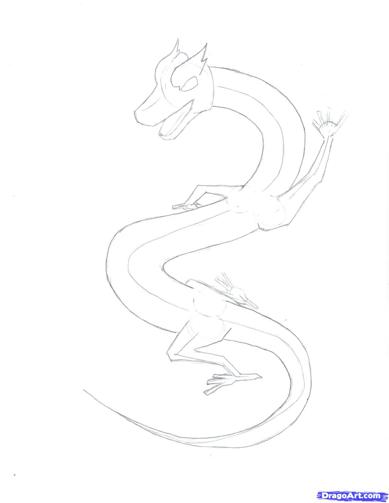 1275x1650 Dragon Head Outline How To Draw A Chinese Sky Dragon Step 2