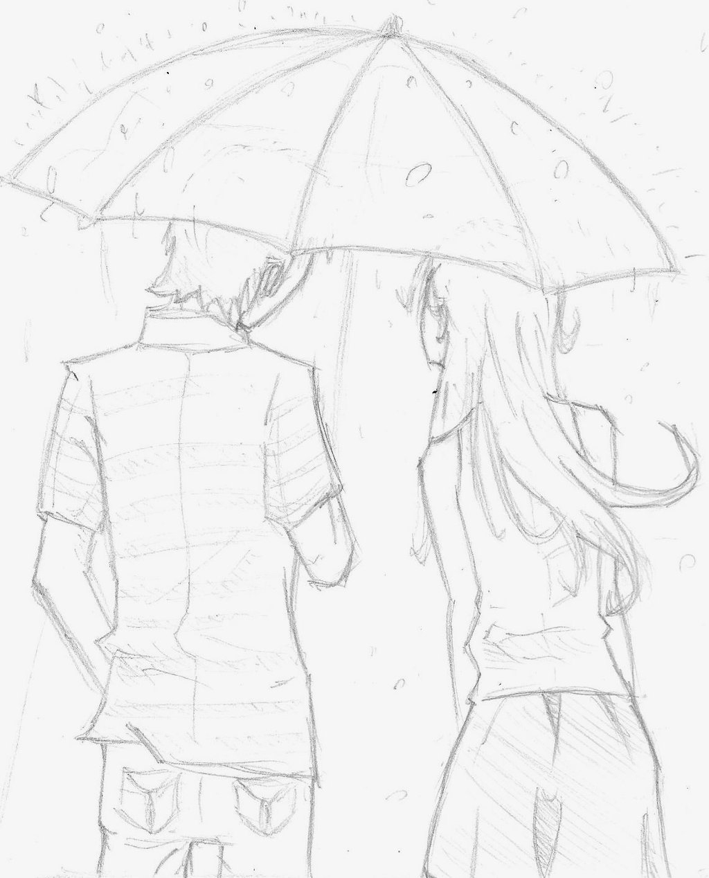 1024x1268 Pencil Sketch Couple Pics In The Rain Cycle Rain Couple Pencil