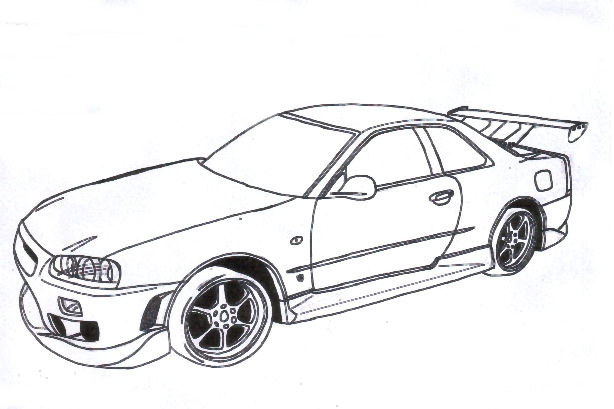 Skyline Car Drawing at GetDrawings | Free download