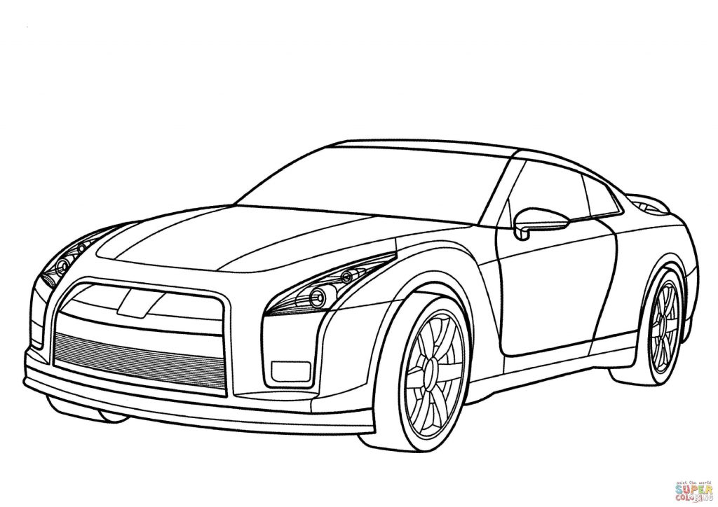 1024x724 Nissan Gt R Car Coloring Page