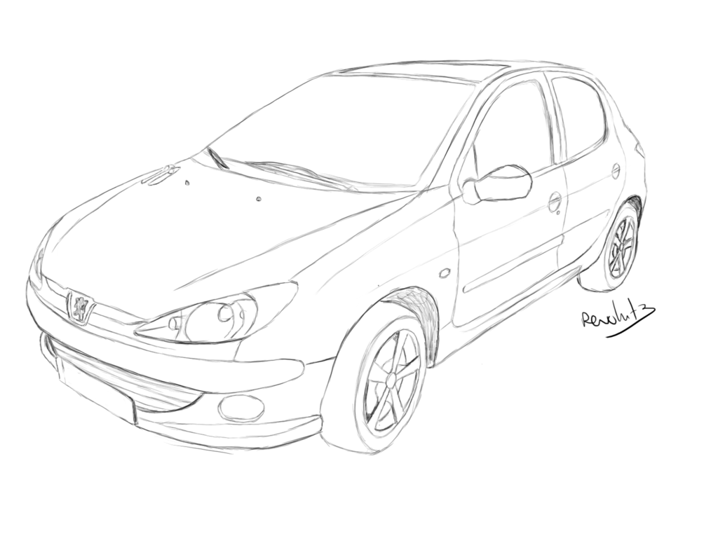 1024x768 Car Drawings By Revolut3