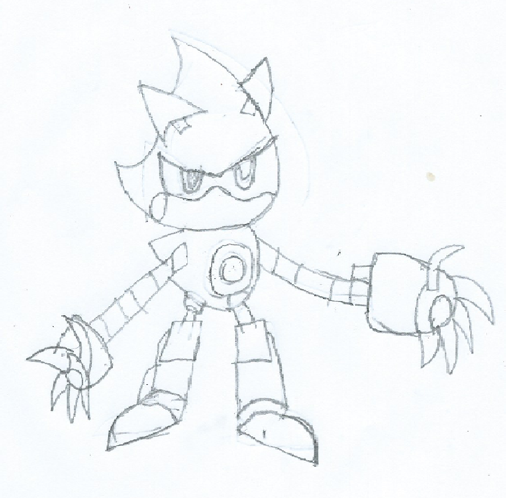 992x976 Sonic Skyline Metal Sonic Sketch By Jackthecat779