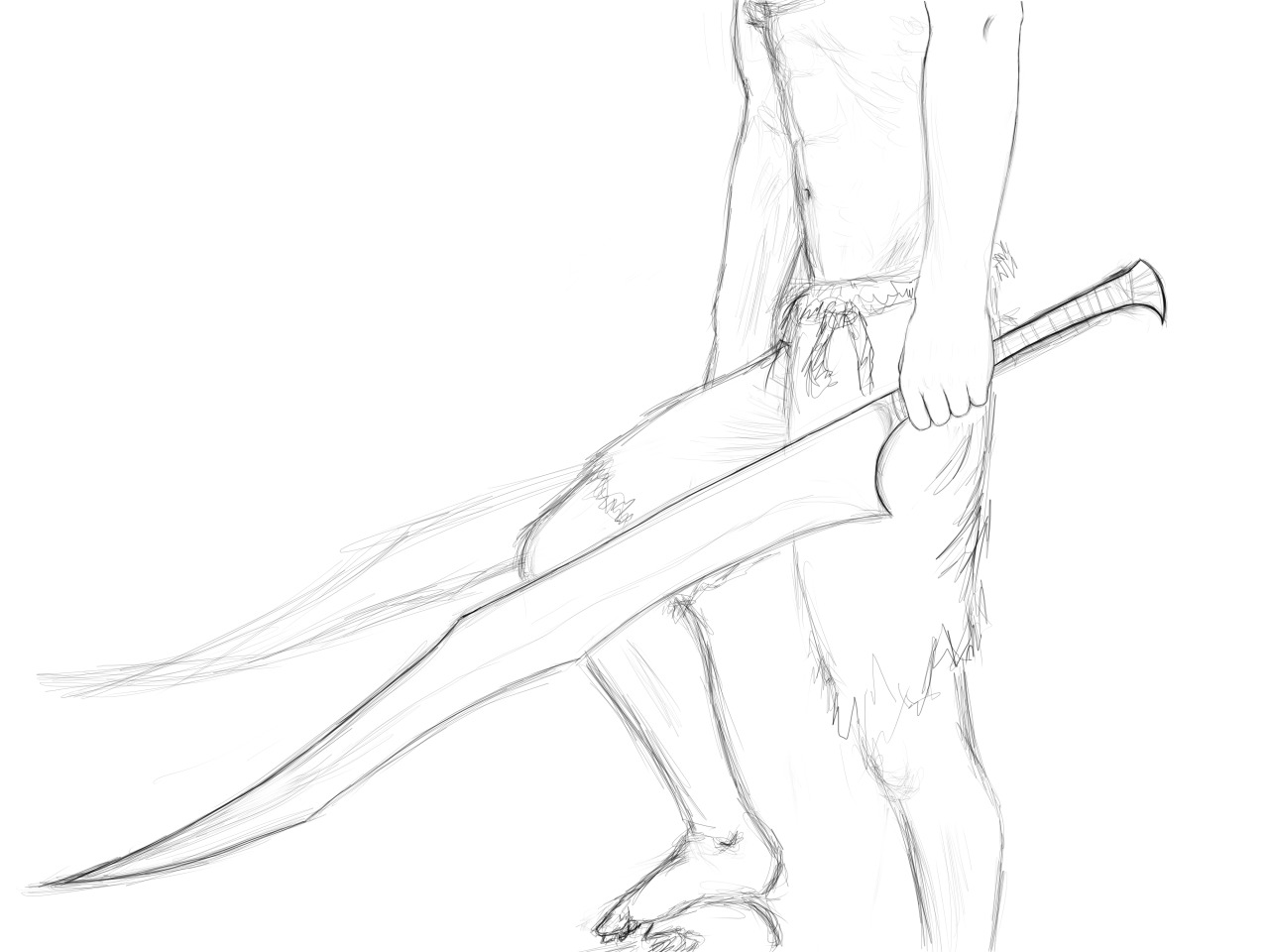 1280x960 Sketchblog A Sketch Of Orcish Sword From Skyrim,