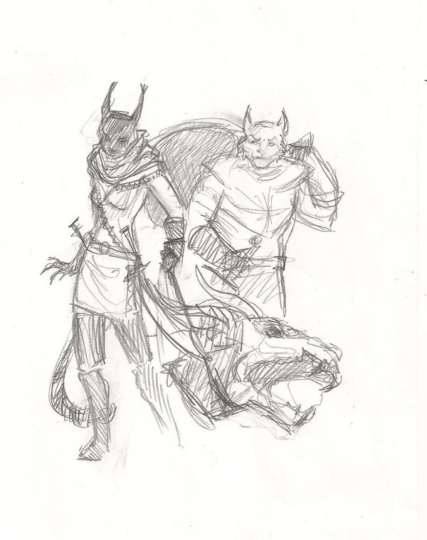 600x758 Skyrim Sketch1 Khajiit By Argentomorte