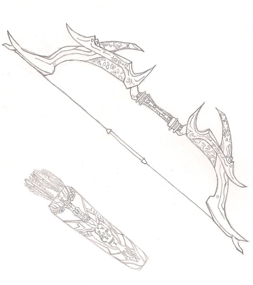 842x949 Daedric Bow (Skyrim) By Failedxexperimentx13