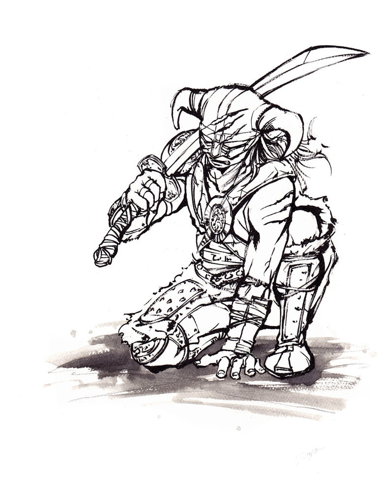 785x1017 Skyrim Dragonborn Sumie Line Art By Mycks