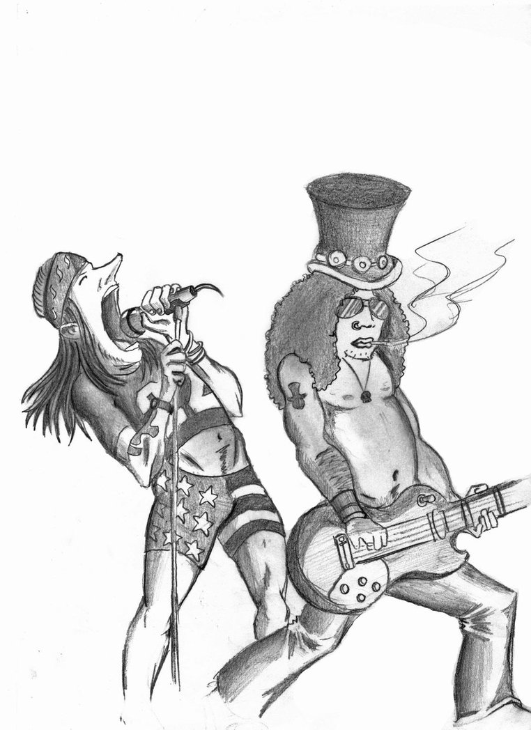 762x1048 Axl Rose And Slash By Ryandionn