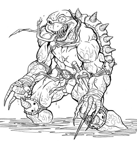 482x495 Drawings For Humans Slash, The Evil Turtle From Dimension X Lineart