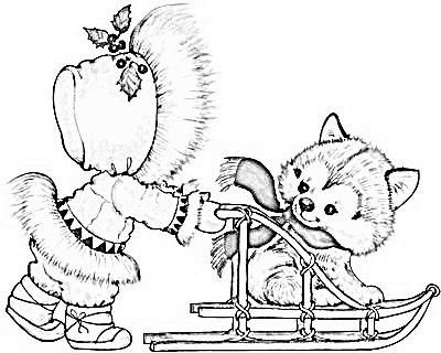 400x320 Eskimo And Dog Sled