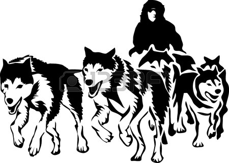 450x321 Musher With Sled Dogs Royalty Free Cliparts, Vectors, And Stock