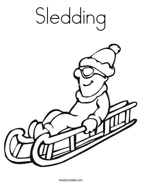 468x605 Sledding Coloring Page