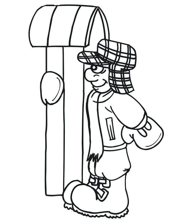 700x864 Sledding Coloring Pages Winter Coloring Page Of Someone Ready