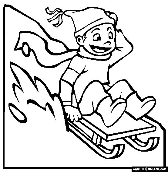 554x565 Sledding Coloring Pages