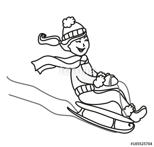 500x477 Girl Sledding