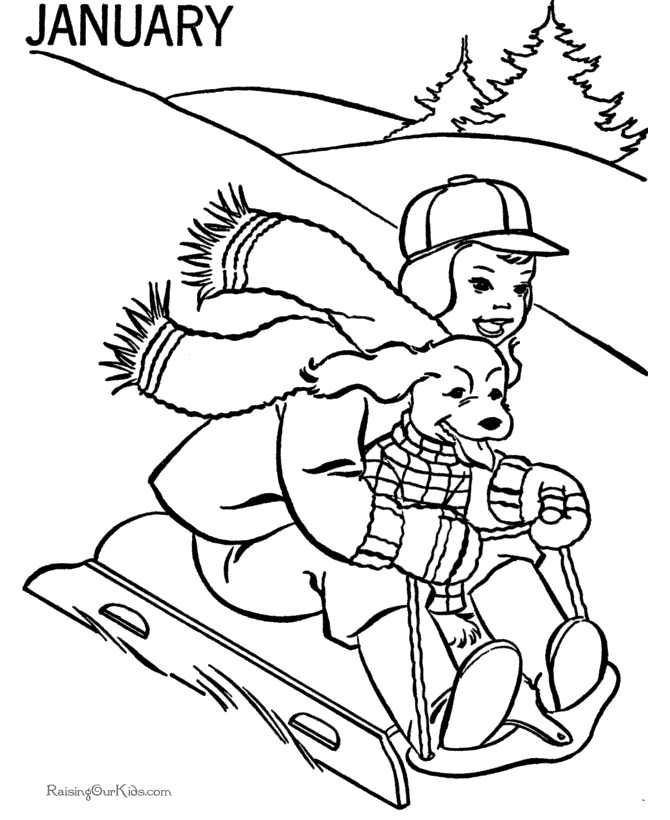 670x820 Sledding Coloring Page Coloring Page For Kids