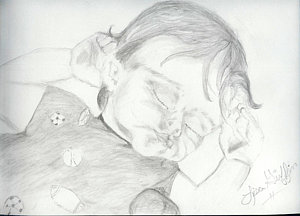 300x216 Sleeping Baby Drawings