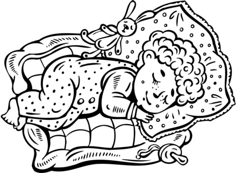 480x352 Baby Sleeping Coloring Page Free Printable Coloring Pages