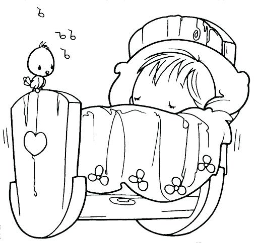512x484 Coloring Pages Of Babies Sleeping Baby Precious Moments Coloring