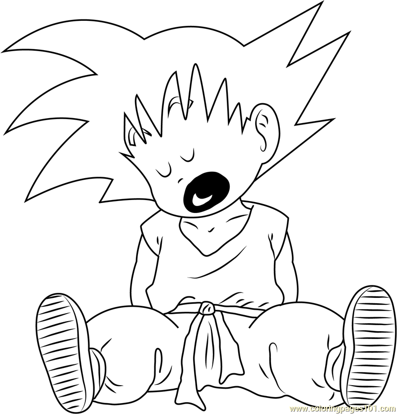 800x834 Goku Sleeping Coloring Page