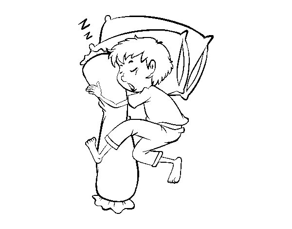 600x470 Sleeping Little Boy Coloring Page