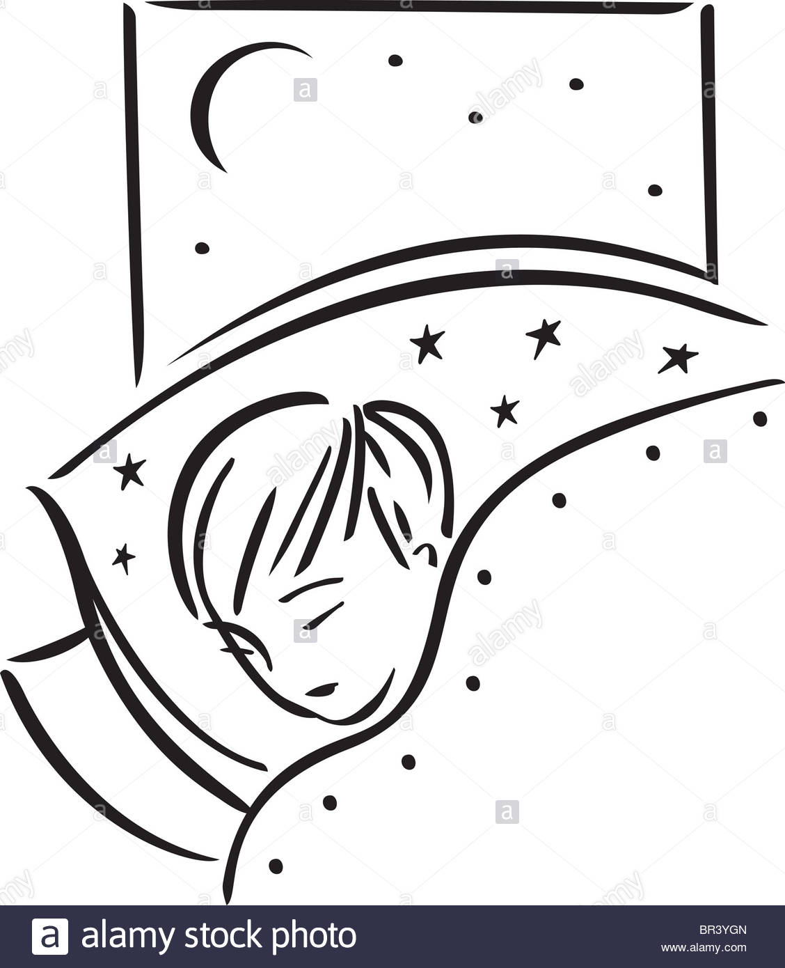 1128x1390 A Child Sleeping In Bed Stock Photo 31434949