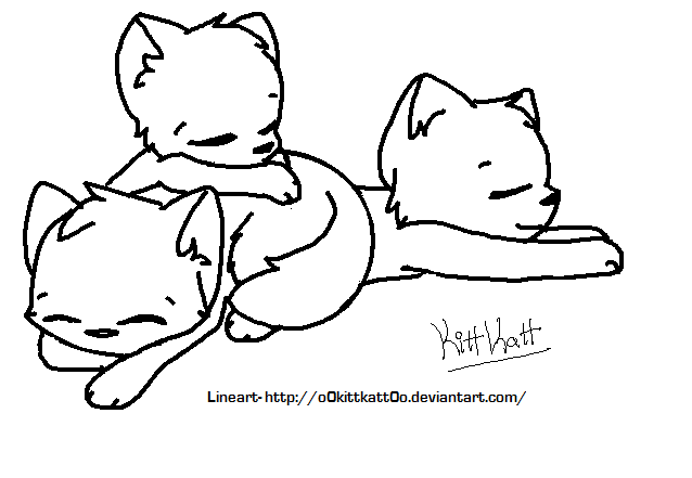 638x441 Sleeping Kits Lineart By Ookittkattoo