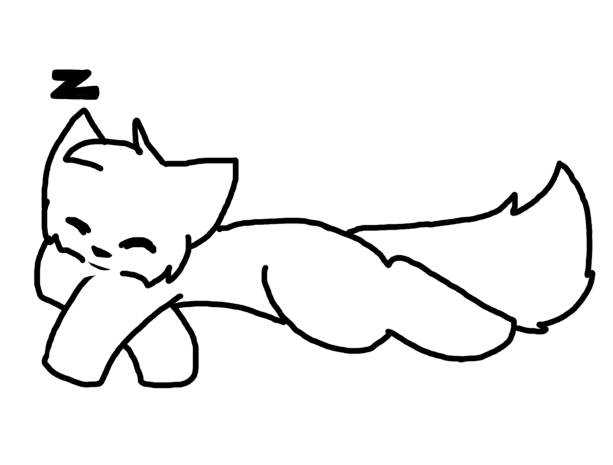 892x676 Sleeping Cat Lineart (Free) By Amberfurkitty