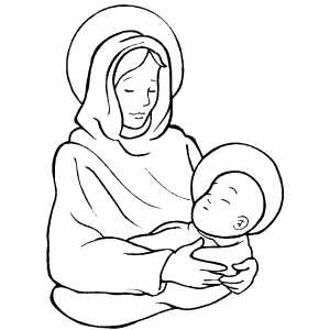 300x300 Madonna With Sleeping Child Coloring Page