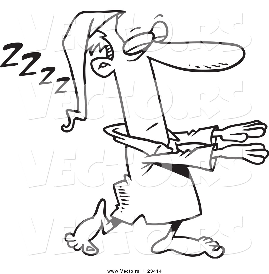 1024x1044 Cartoon Vector Of Cartoon Guy Sleep Walking