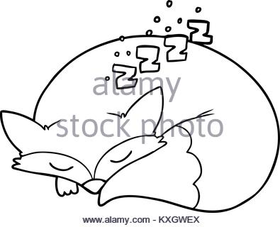 395x320 Cartoon Sleeping Fox Stock Vector Art Amp Illustration, Vector Image