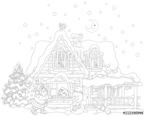 500x403 Santa Claus Brought Gifts To A Little Sleeping Girl On A Snowy