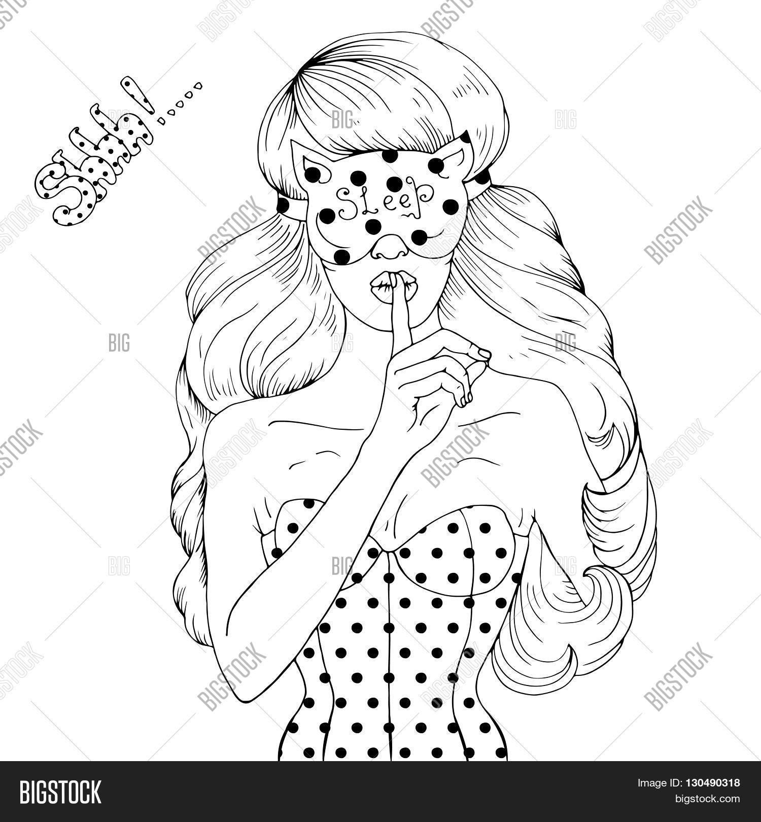 1500x1620 Vector Drawing Portrait Sexy Girl Image Amp Photo Bigstock