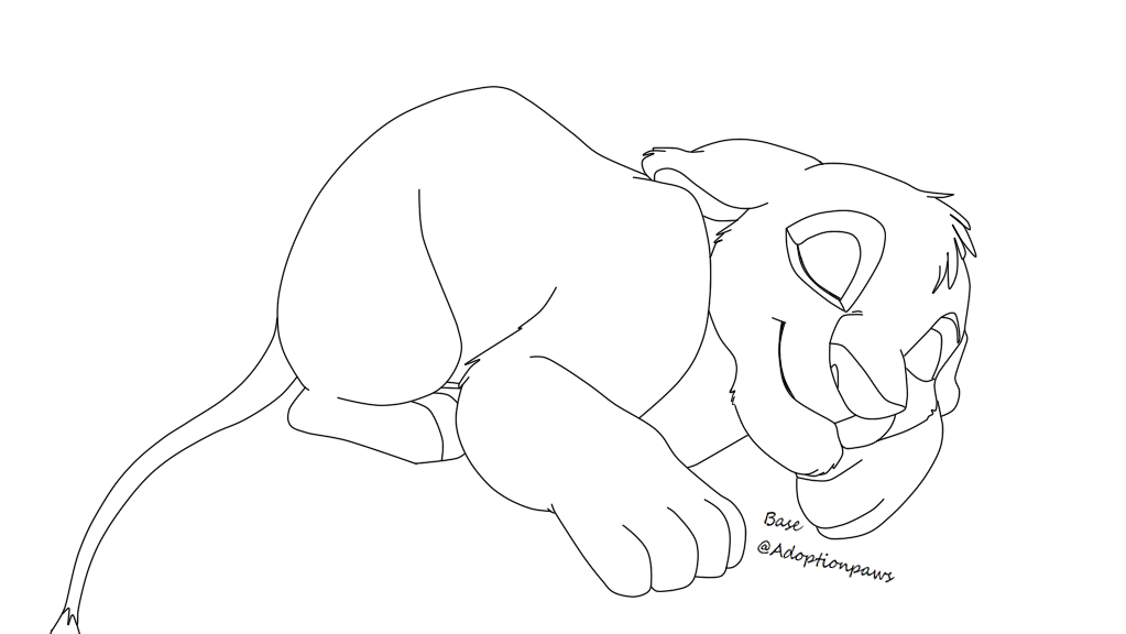 1023x576 Lion King Base ~ Sleeping Cub By Adoptionpaws