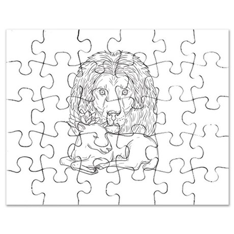 460x460 Sleeping Lion Puzzles, Sleeping Lion Jigsaw Puzzle Templates