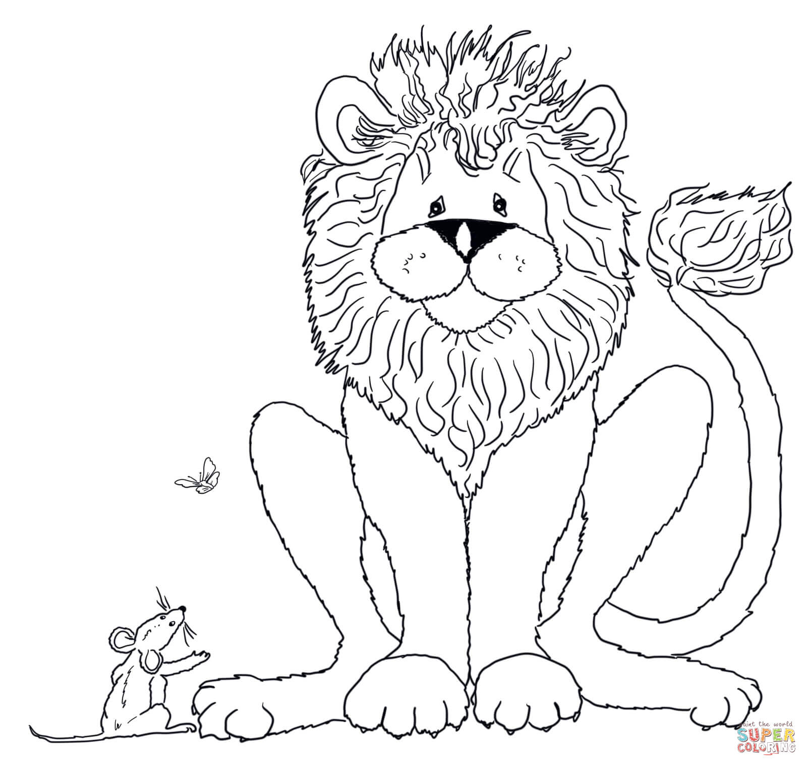 1600x1519 The Lion And The Mouse Coloring Pages Free Coloring Pages