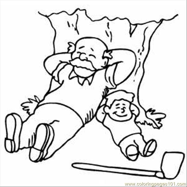650x650 Sleeping Under Tree Coloring Page