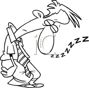 300x297 Black And White Cartoon Of A Man Sleeping On His Feet
