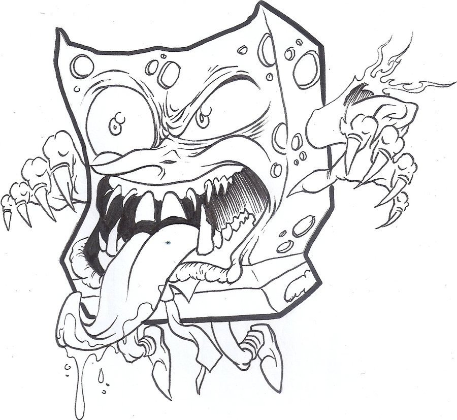 900x827 Sleepover Commission Monster Spongebob By Neonprime