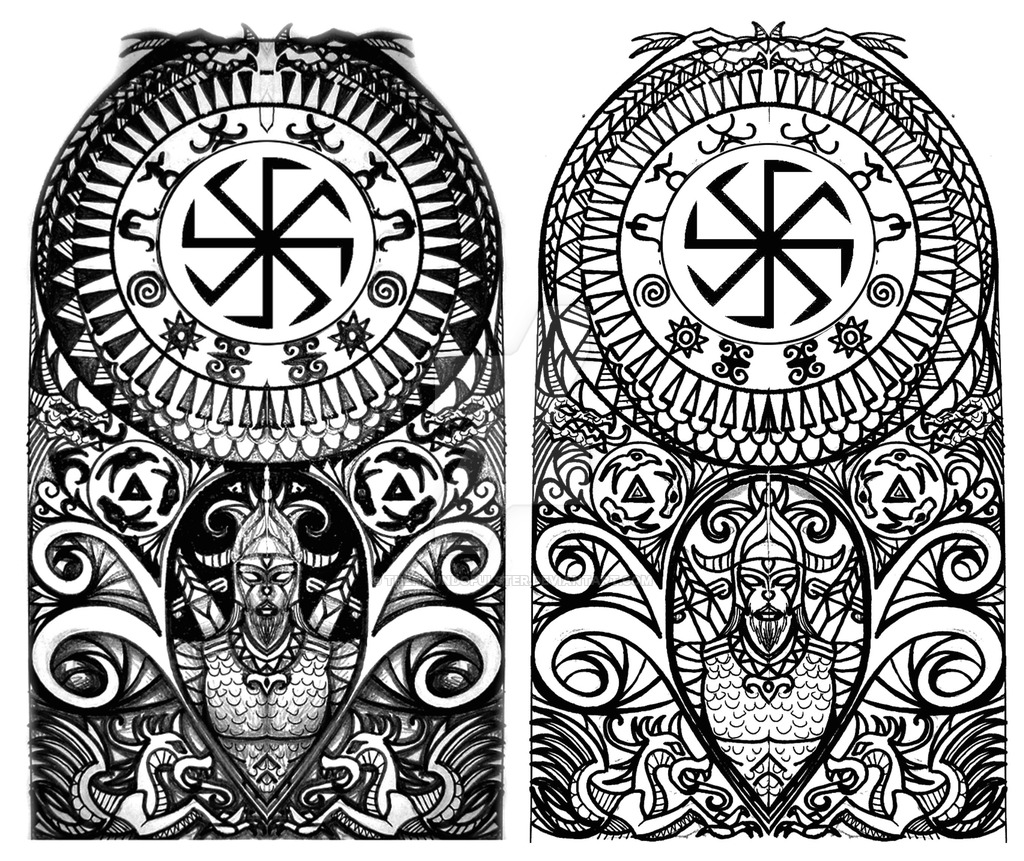 1024x861 Scythian Tribal Half Sleeve Tattoo By Thehoundofulster