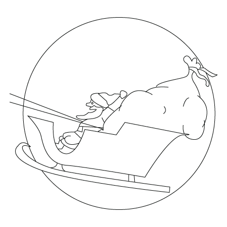 450x450 Santa's Sleigh Ride Drawing To Color